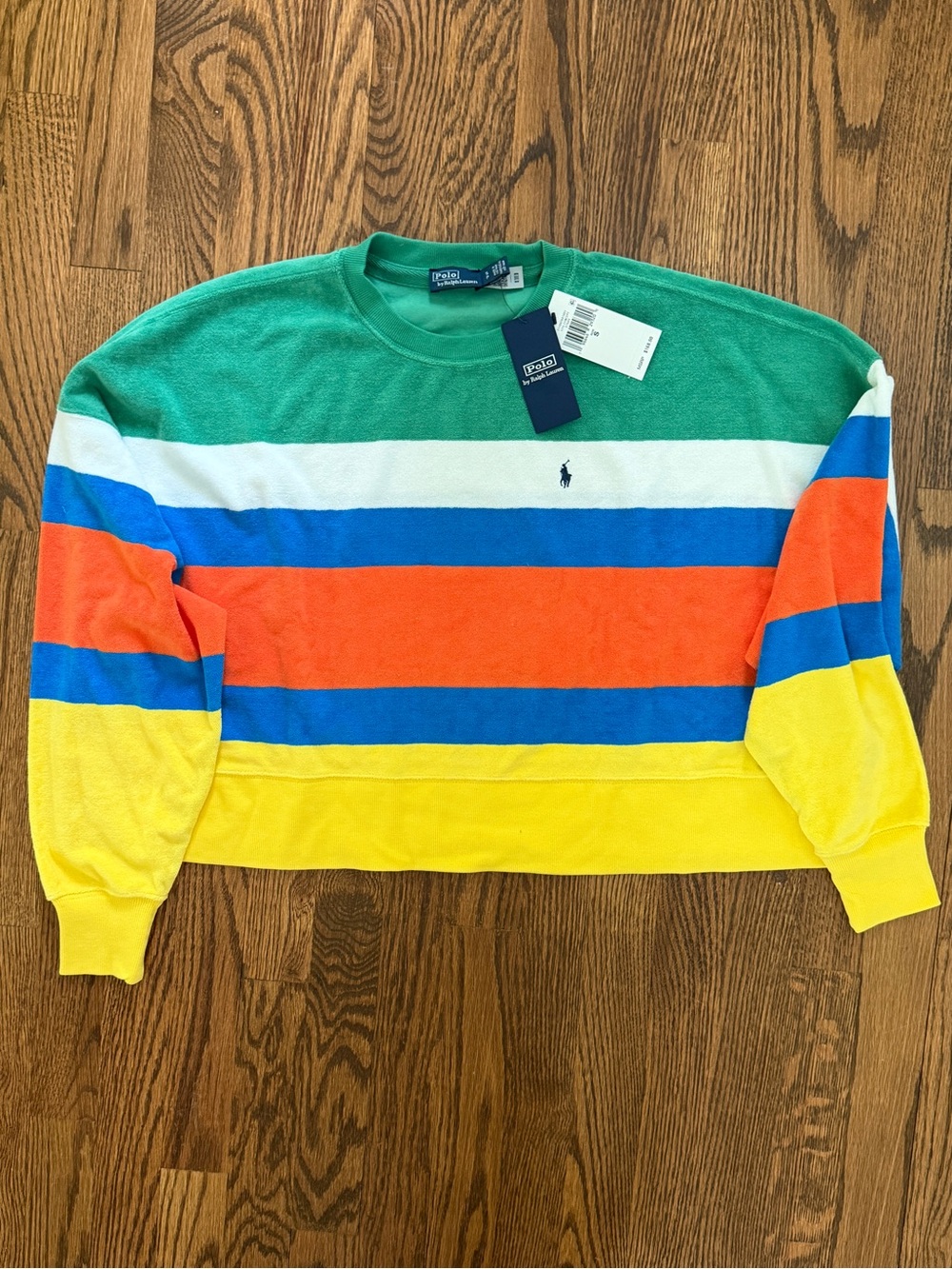 NWT Polo Ralph Lauren cropped terry shirt; Size S